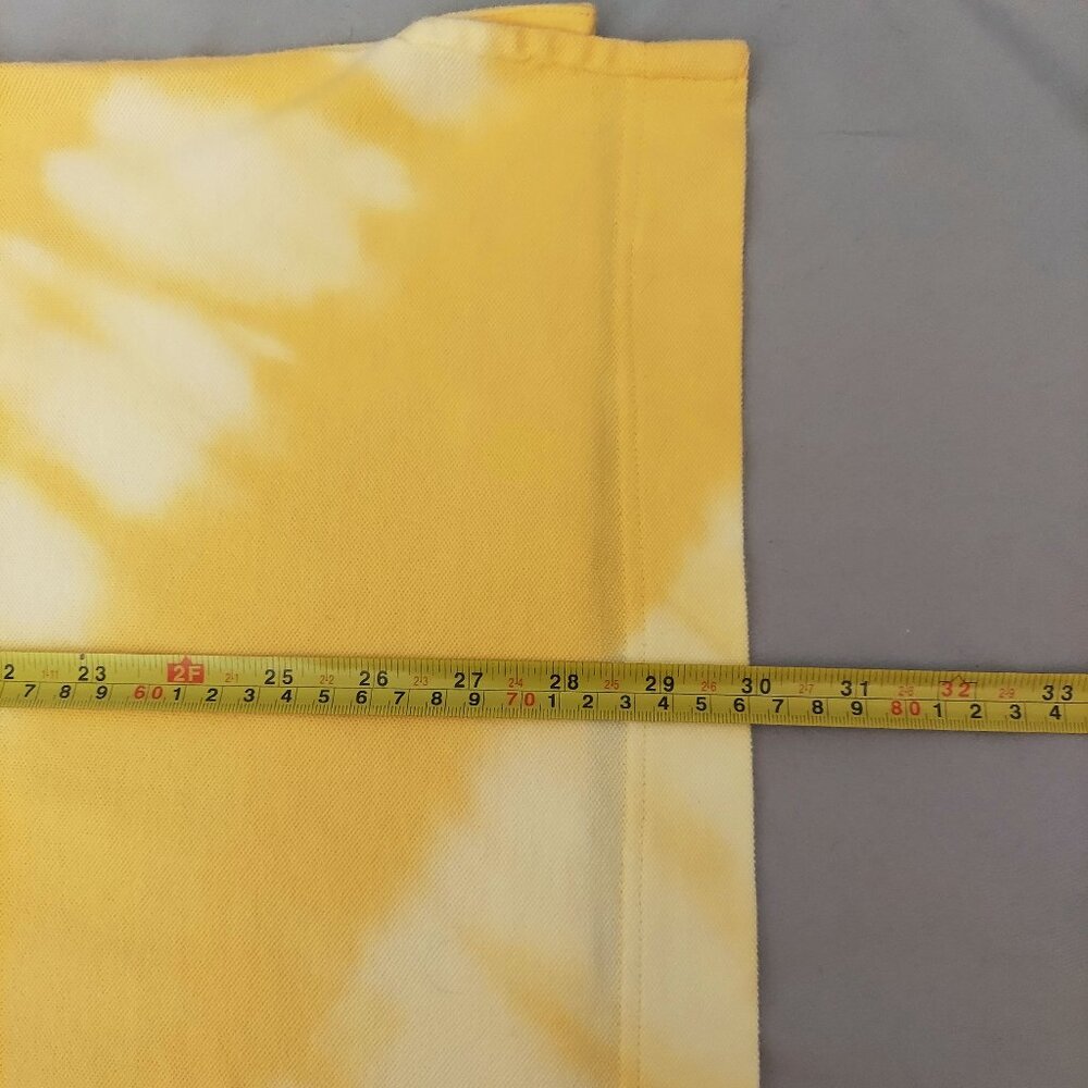Vintage Nautica Polo Shirt Size Large Short Sleeve Tie Dye Yellow & White - Picture 8 of 8